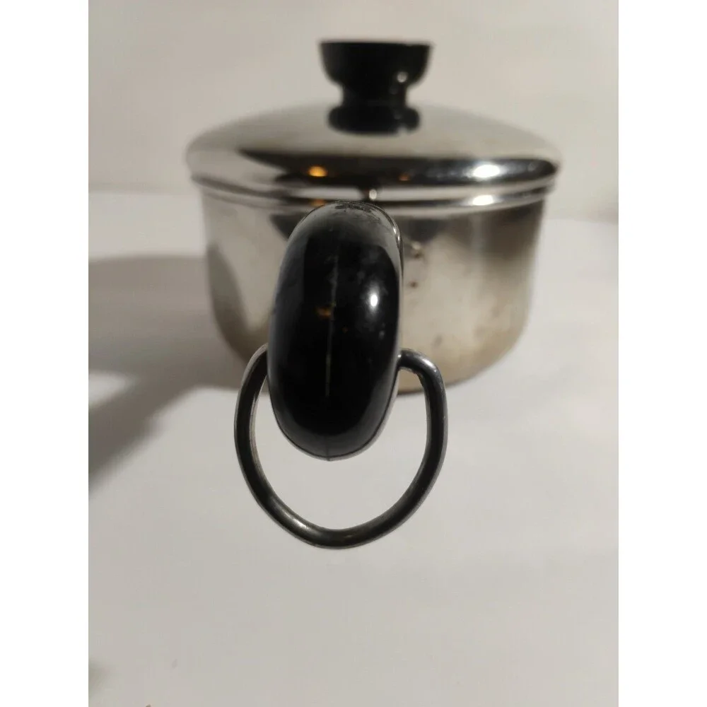 Vintage Revere Ware 1801 1 Qt Saucepan Pot Lid Made in USA Clinton IL Stainless